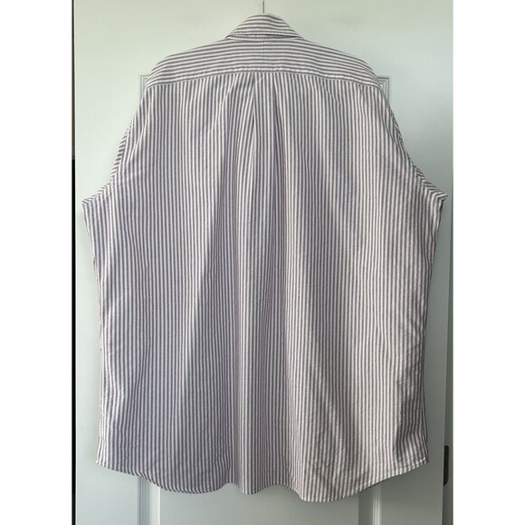Ralph Lauren Oxford Button Up Shirt Mens Sz XLT Purple White Stripe Flesh Pony - Picture 7 of 12